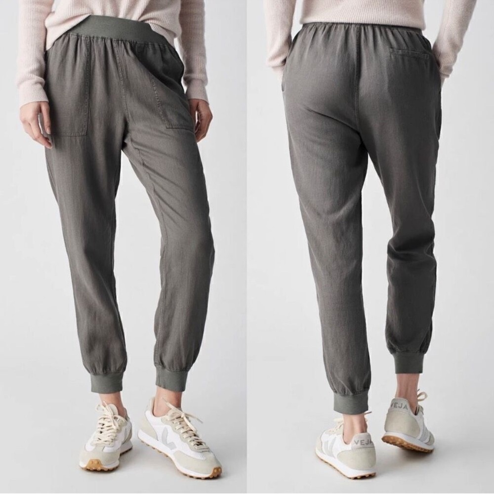Faherty Arlie Linen Cotton Blend Jogger Size L In Surplus Green